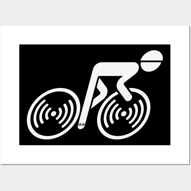 Racing Cyclist (Racer, Road Bike, Bicycle / L–>R / White) Wall Art by MrFaulbaum